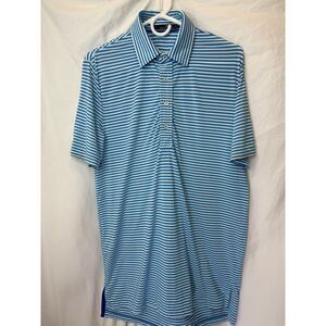 RLX Ralph Lauren Small Blue White Stripe Shortsleeve Polo SE‎ Amateur Logo